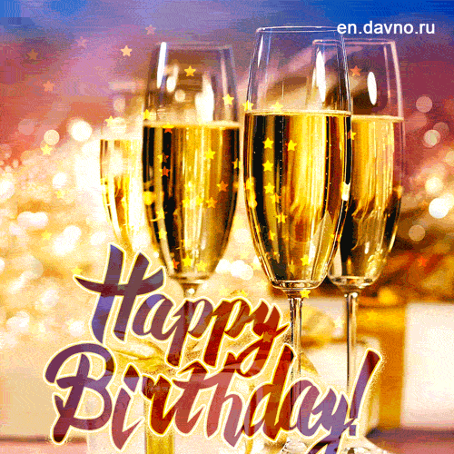 Champagne Happy Birthday Animated GIF — Download on Funimada.com